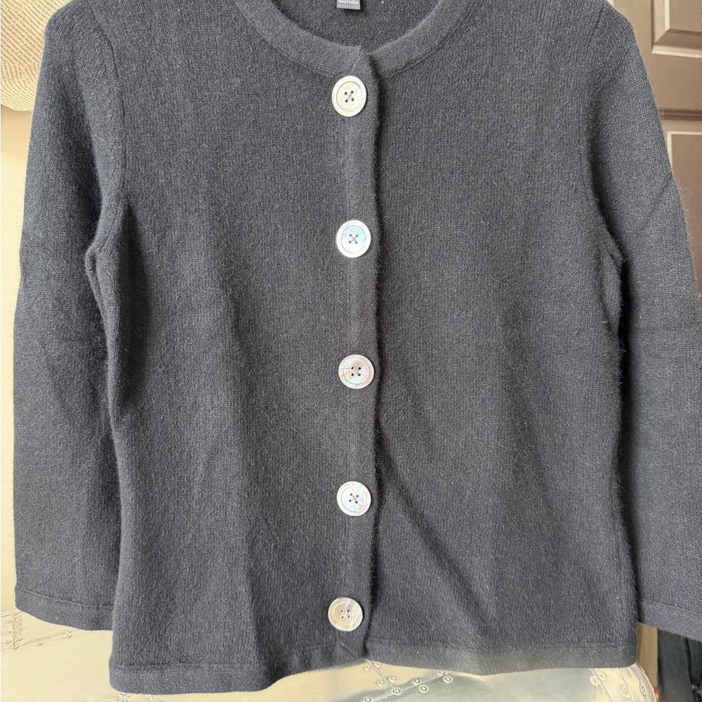 Banana Republic Black Angora Cardigan Sweater